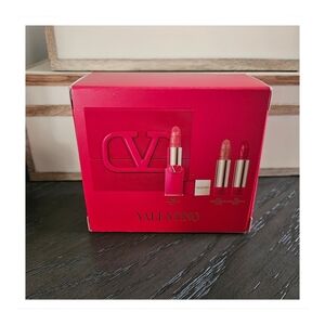 Valentino Rosso Refillable Lipstick Collection 3 Piece Set 100R 107A 22R